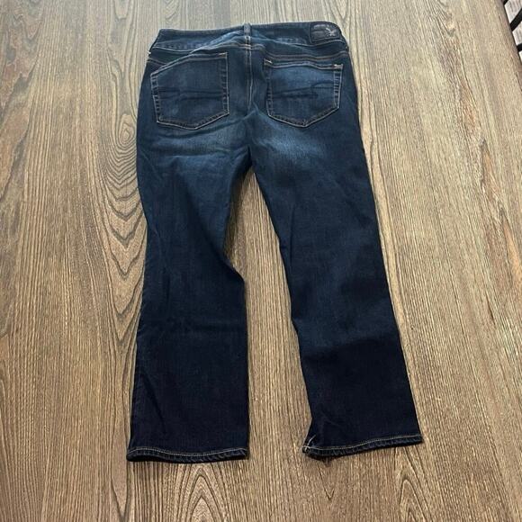 American Eagle Artist Cropped Jeans Super Stretch Denim Dark Wash Blue Size 4 - Picture 10 of 12
